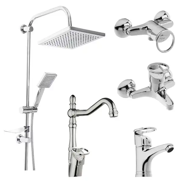 ست شیرآلات فراست پویا مدل K100 به همراه شلنگ توالت و دوش حمام