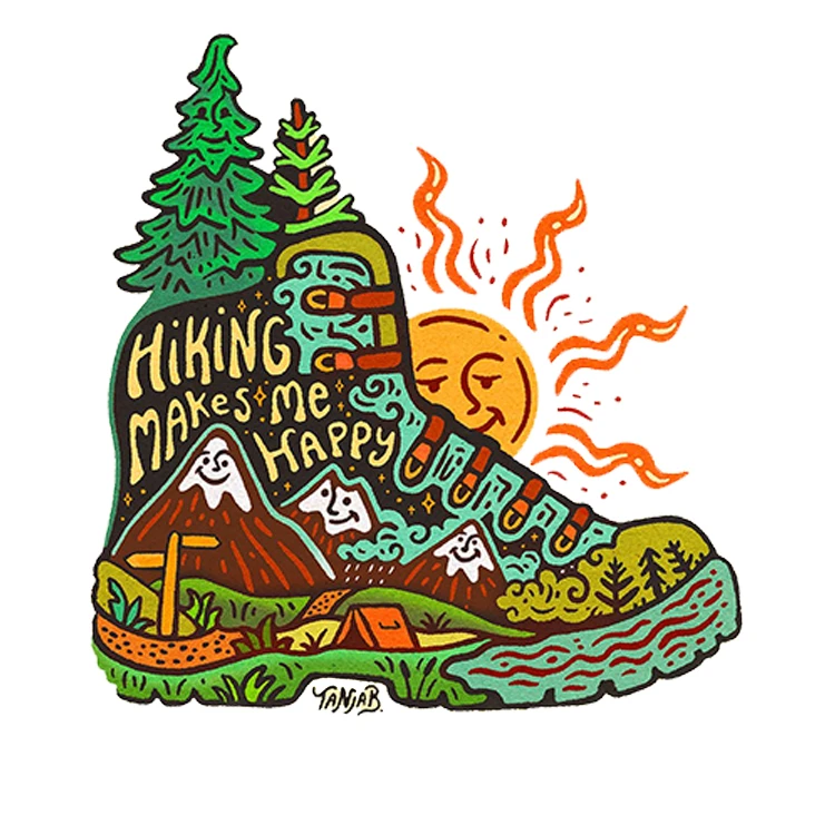 استیکر پارچه و لباس پاد آفرین مدل هایکینگ طبیعت گردی کد S7579