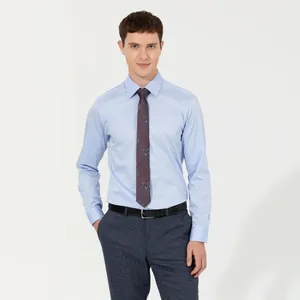 پیراهن آستین بلند مردانه پیر کاردین مدل Dark Blue Slim Fit Basic کد BO10707