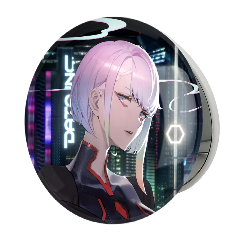 آینه جیبی خندالو طرح لوسی انیمه سایبرپانک مدل تاشو کد 23964 