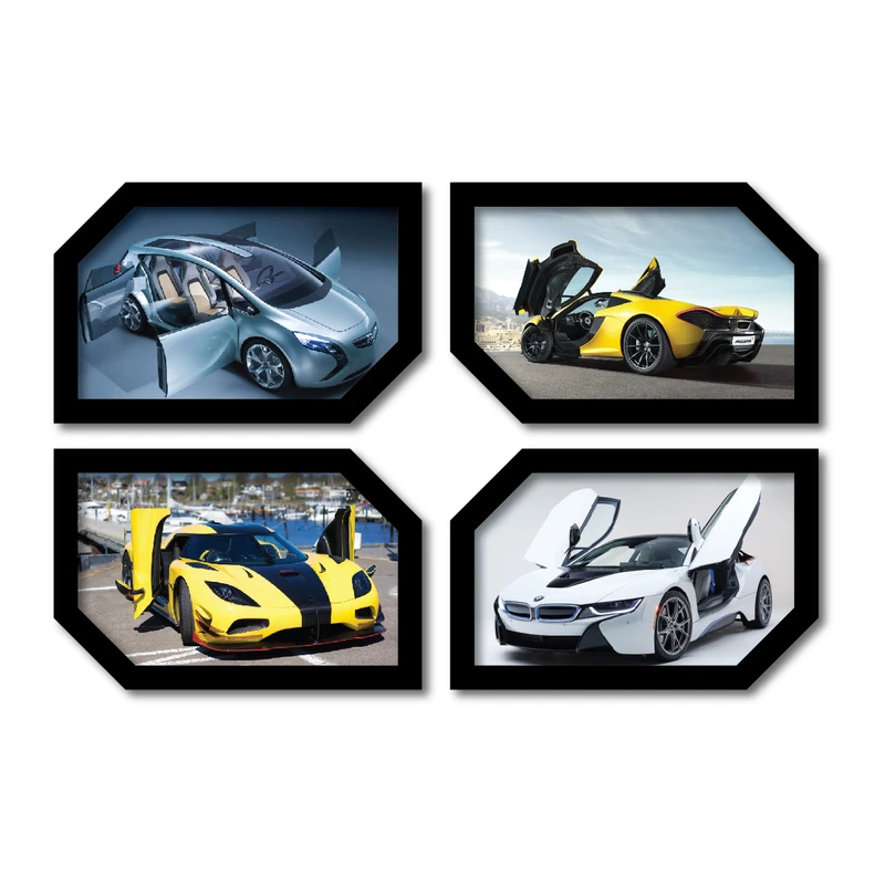 تابلو مدل ماشین طرح خودرو مدرن کد 147 مجموعه 4 عددی