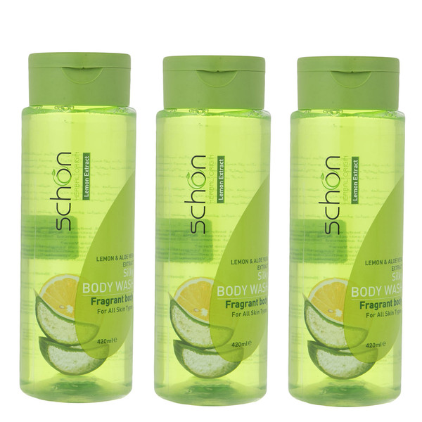 شامپو بدن شون مدل Aloevera and Lemon حجم 420 میلی لیتر مجموعه 3 عددی