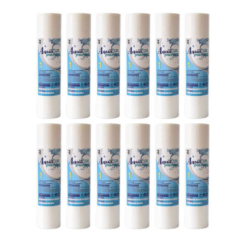 فیلتر دستگاه تصفیه آب آکوا پیورست مدل PP 1201 NEW الیافی مجموعه 12 عددی فیلتر دستگاه تصفیه آب آکوا پیورست مدل PP 1201 NEW الیافی مجموعه 12 عددی