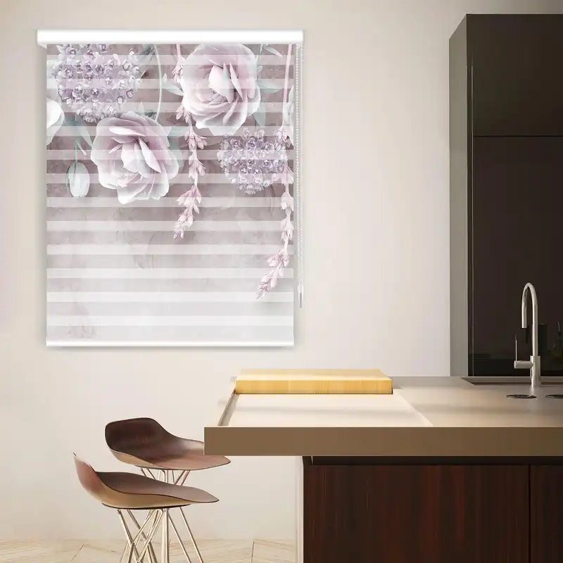 پرده زبرا مدل F-7329 سایز 135x150 سانتی متر