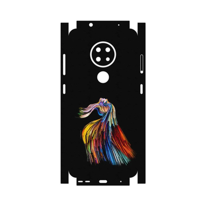 برچسب پوششی ماهوت مدل Rainbow Hair Digital Art-FullSkin مناسب برای گوشی موبایل نوکیا 6.2