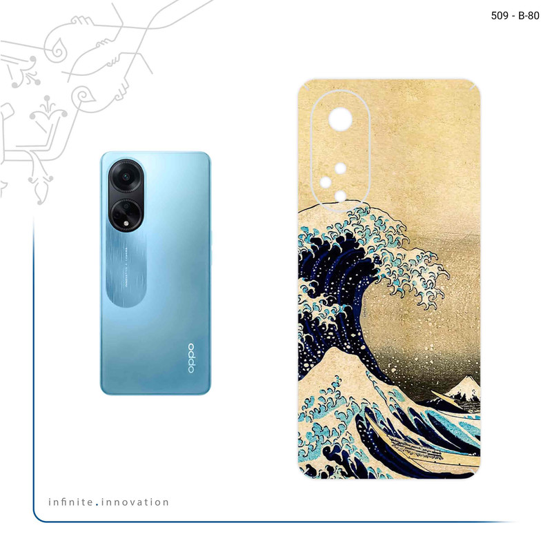 برچسب پوششی ماهوت مدل The Great Wave off Kanagawa of Hokusai مناسب برای گوشی موبایل اپو A98