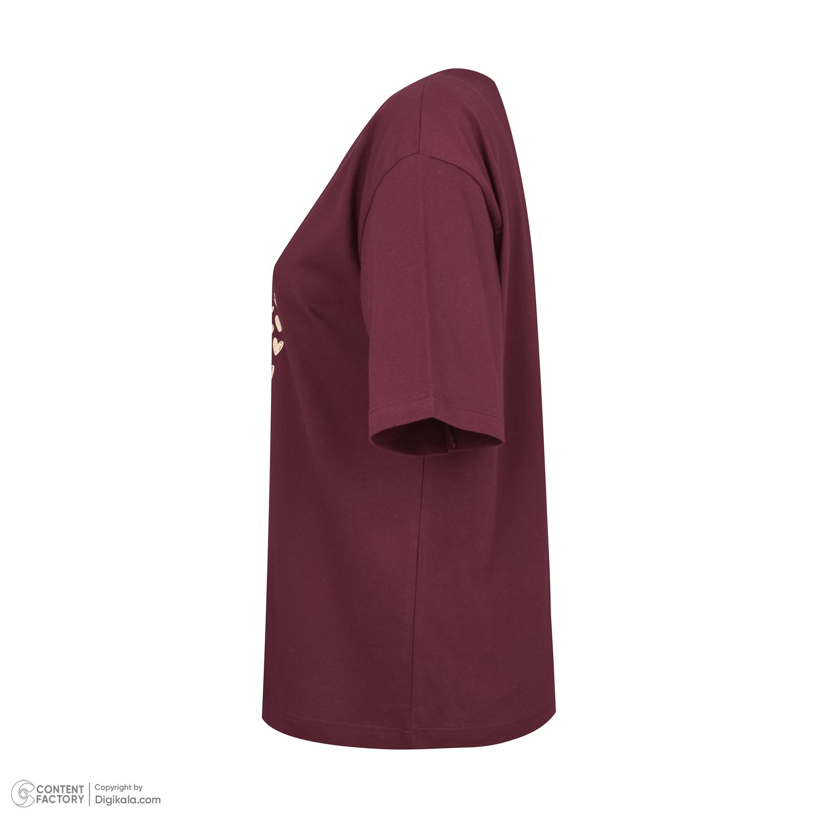 تی شرت آستین کوتاه زنانه باینت مدل 2261792 رنگ زرشکی -  - 3