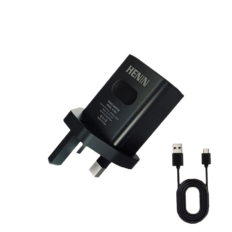 شارژر باتری موبایل 12.5 وات هنین مدل FC 16u به همراه کابل تبدیل USB-A به USB-C به طول 1 متر