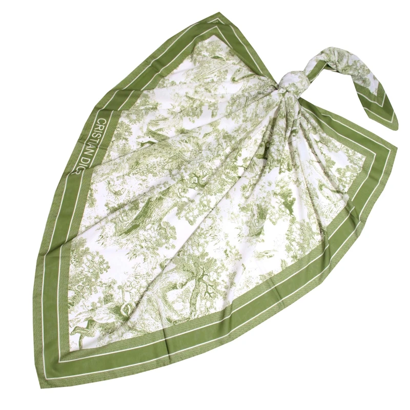 روسری زنانه مدل نخی خنک طرح جنگل کد 8000