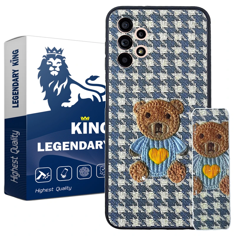   کاور لاین کینگ طرح خرس 3D مناسب برای گوشی موبایل سامسونگ Galaxy A13 4G به همراه پایه نگهدارنده