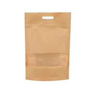 پاکت بسته بندی کرافت مدل زیپ دار پنجره ای بسته 10 عددی