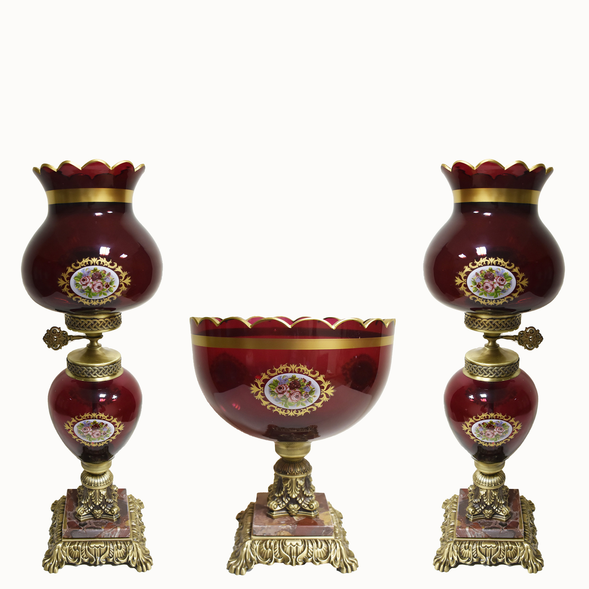 شمعدان کد 80 بسته دو عددی به همراه میوه خوری