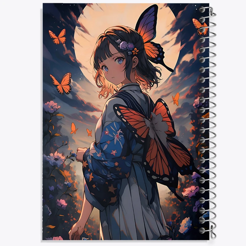 دفتر مشق 100 برگ خندالو طرح دختر انیمه ای کد F6998