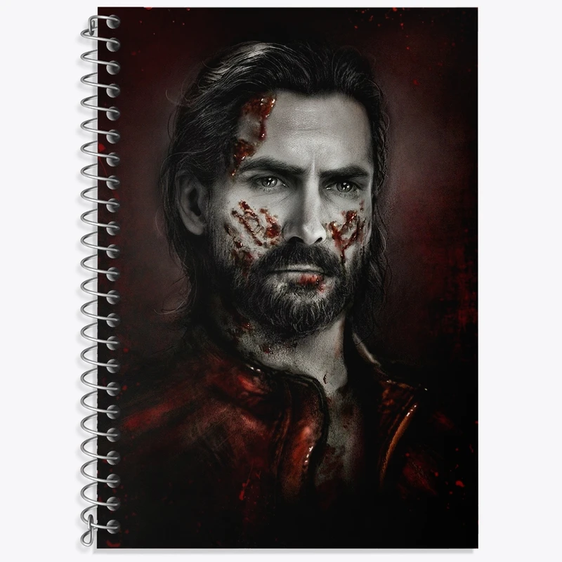 دفتر زبان 50 برگ خندالو مدل دو خط طرح بازی آلن ویک (Alan Wake) کد 31321