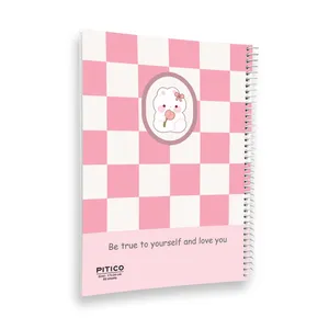 دفتر شطرنجی 60 برگ پیتیکو مدل خرگوش و گل کد 390