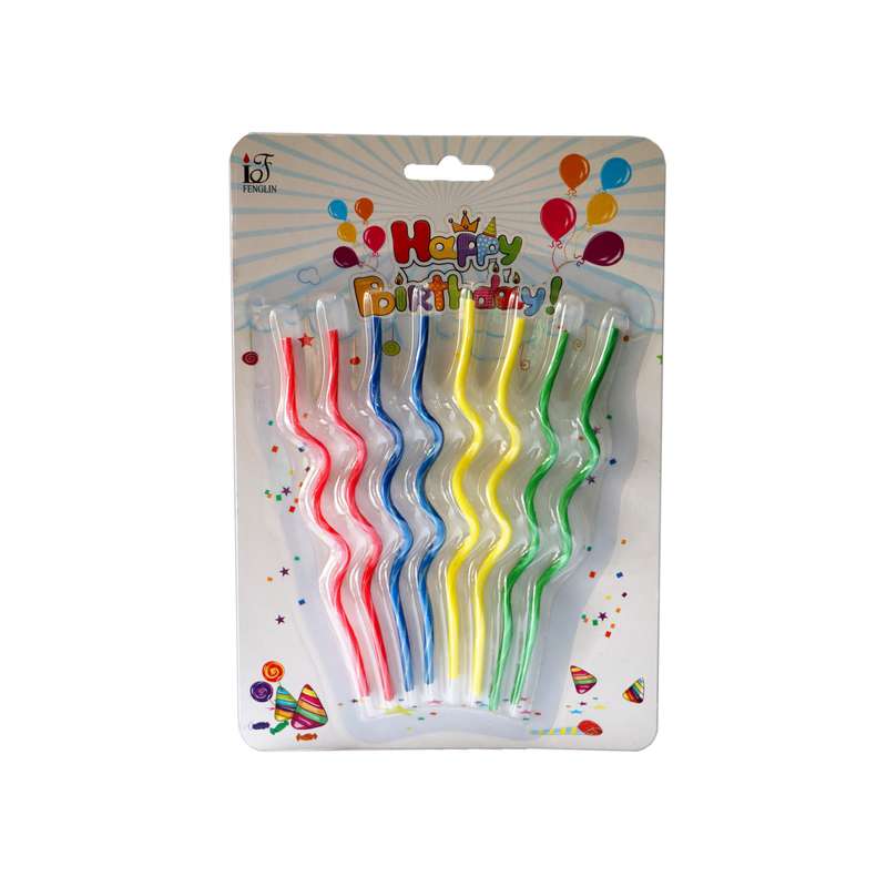 شمع تولد مدل ماکارونی کد20 بسته 8 عددی