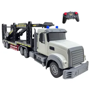 ماشین بازی کنترلی ناب سل مدل تریلی خودروبر شارژی 10چرخ موزیکال چراغدار TRANSPORT TRUCK NAAB001