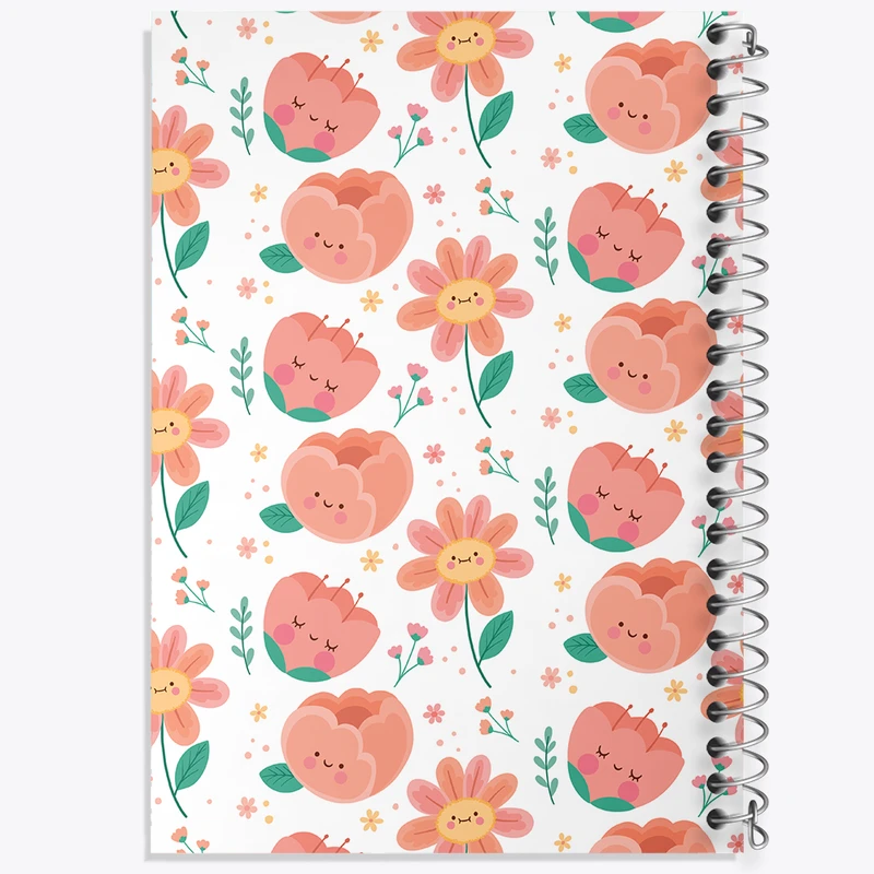 دفتر شطرنجی 50 برگ خندالو مدل گل گلی کد N345