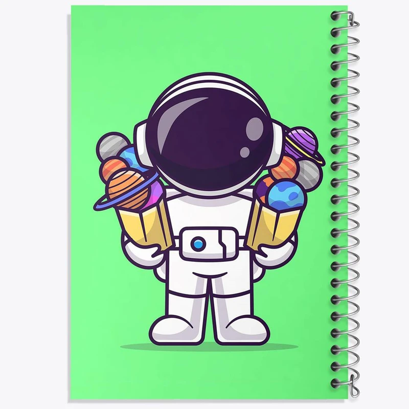 دفتر شطرنجی 50 برگ خندالو طرح فضانورد کد 25117