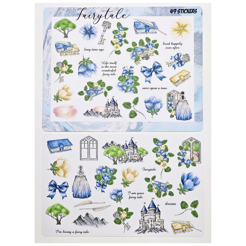 برچسب طرح برش خورده بولت ژورنال و اسکرپ بوک مدل Fairytale بسته 49 عددی