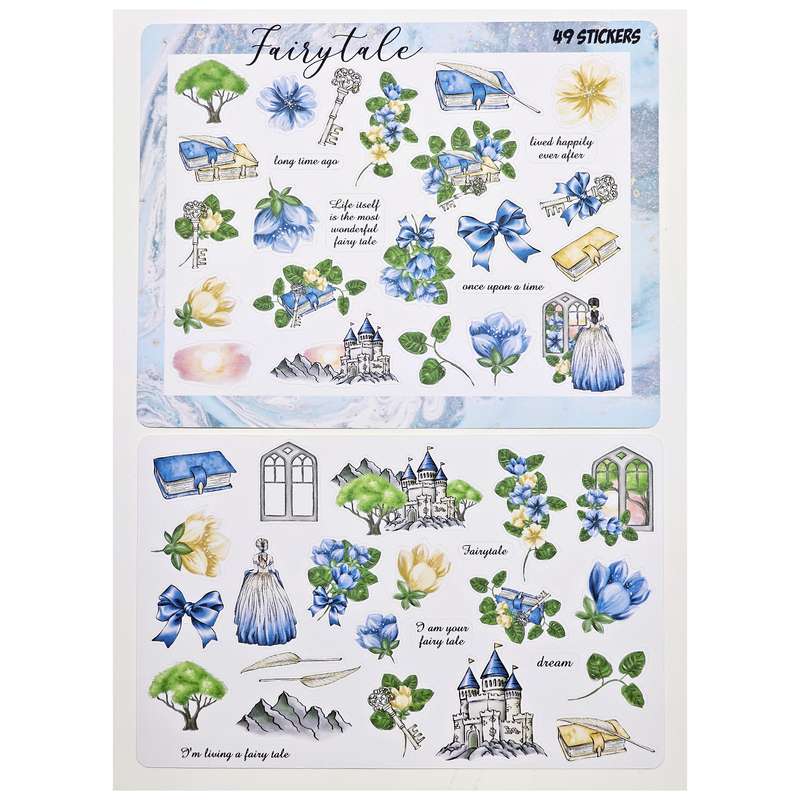 برچسب طرح برش خورده بولت ژورنال و اسکرپ بوک مدل Fairytale بسته 49 عددی