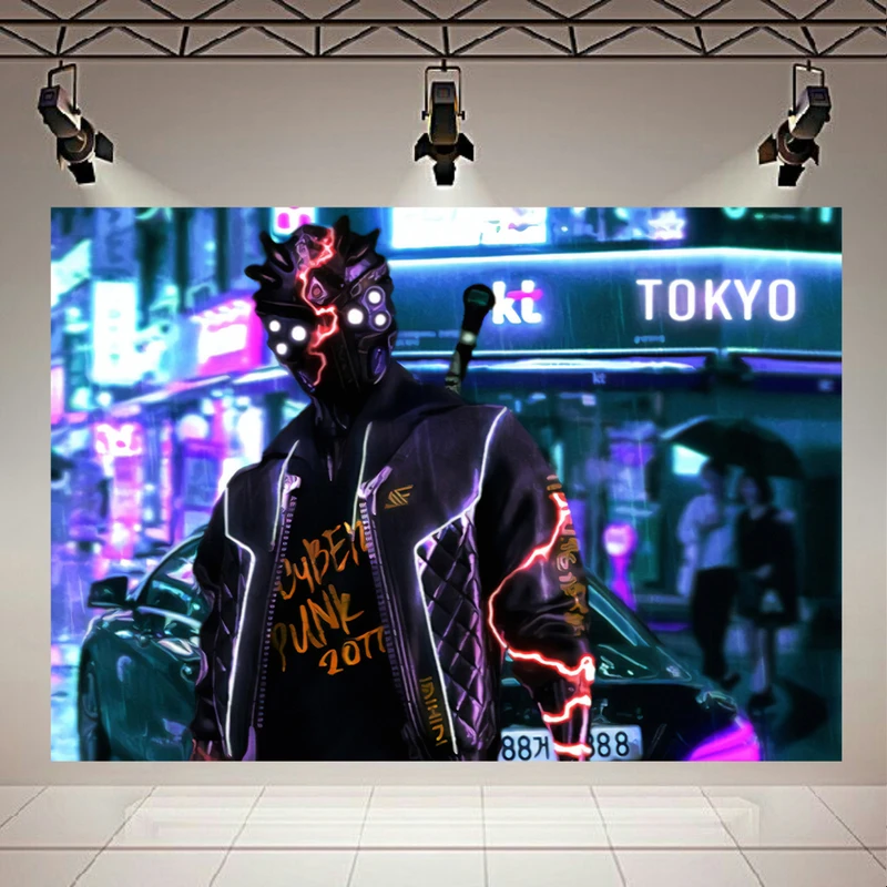 تابلو شاسی طرح گیم مدل Cyberpunk 2077 Tokyo Street کدAR623