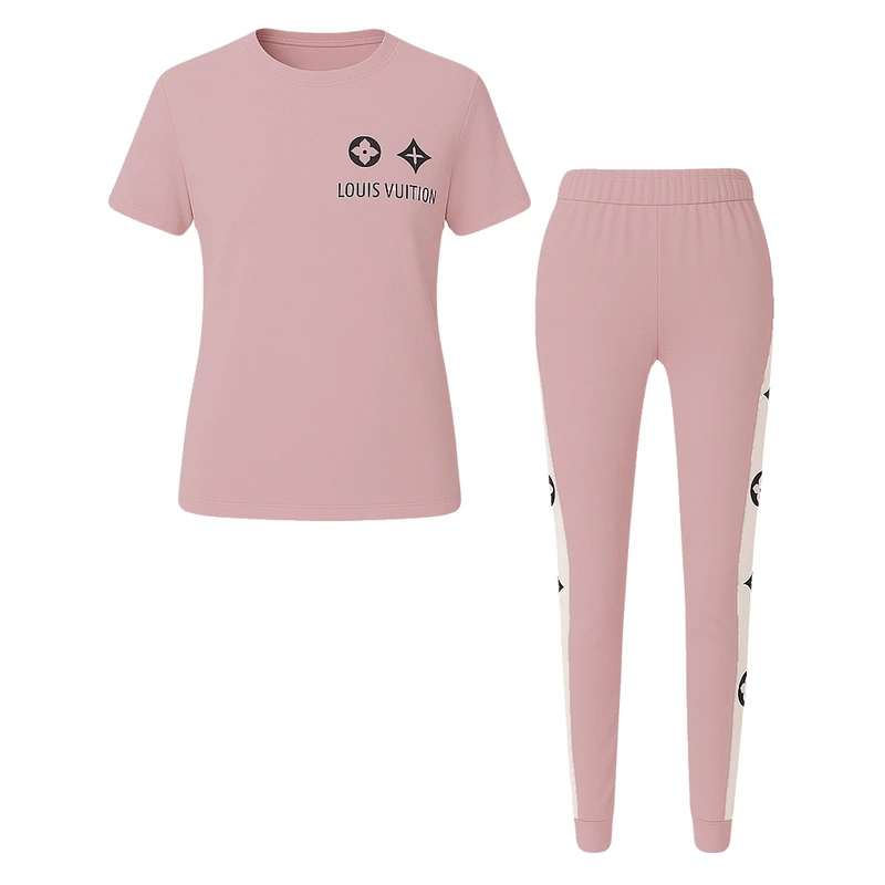 ست تی‌شرت آستین کوتاه و شلوار راحتی زنانه مدل بهار کد 10