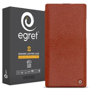 Egret Floater Genuine Leather Stand Folder Bag For Samsung Galaxy S22 Ultra