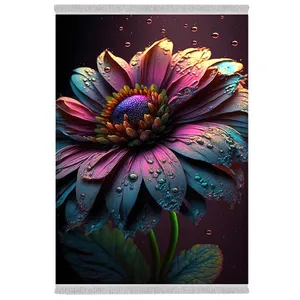 فرش پارچه‌ای دفه مدل فرشینه شانل مخمل طرح فانتزی کد 7234