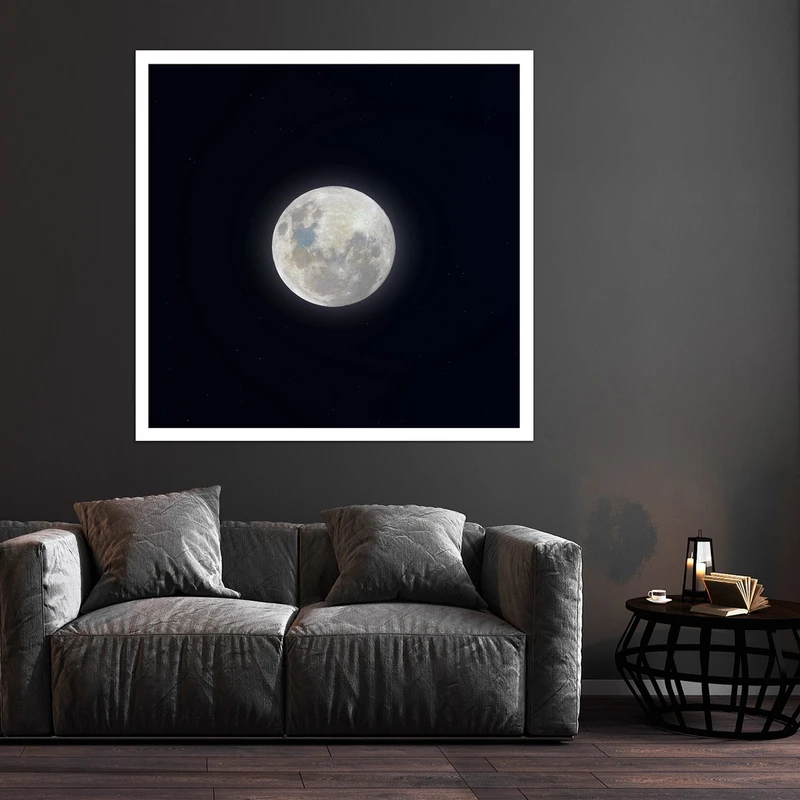 تابلو بکلیت طرح ماه و آسمان شب مدل قاب شاسی W-S8341