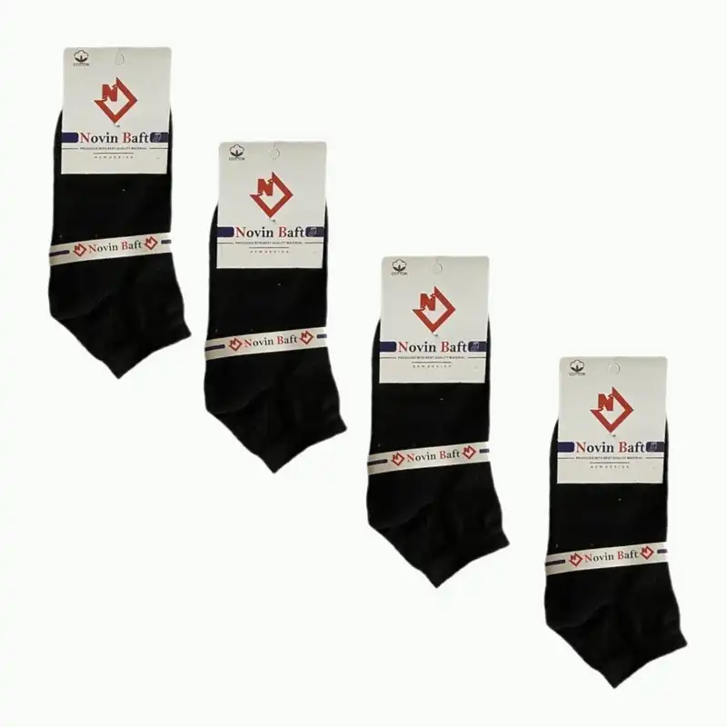 جوراب ساق کوتاه زنانه مدل نوین بافت کد 1040 بسته 4 عددی
