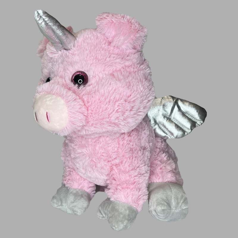 عروسک طرح خوک بالدار مدل Pig Unicorn Angel کد SZ11/903 ارتفاع 33 سانتی‌متر