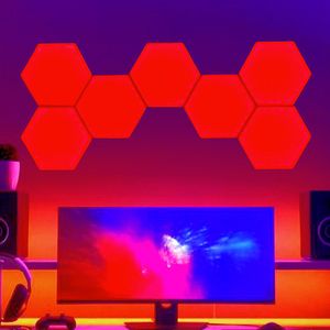 پنل دیواری طرح گیمینگ شش ضلعی مدل M2 مجموعه 7 عددی