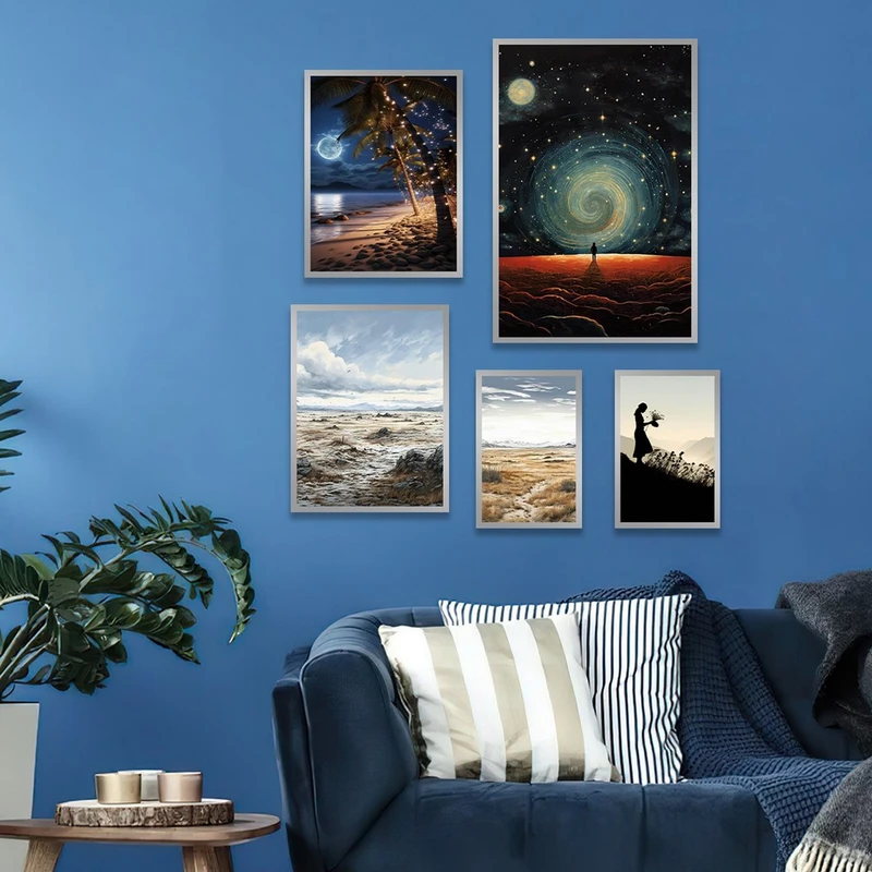 تابلو بکلیت طرح طبیعت و آسمان مدل شاین اکلیلی SI-1132  مجموعه 5 عددی