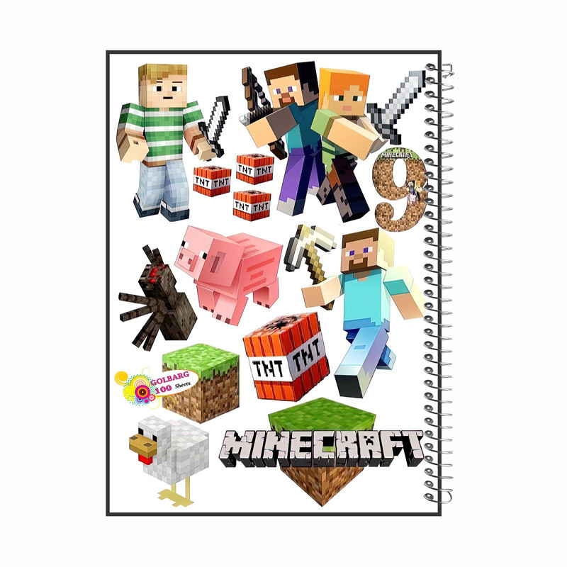 دفتر مشق 100 برگ گلبرگ مدل ماینکرافت کد 8610