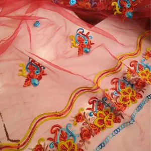 پارچه لباس مدل تور خامه دوزی سنتی