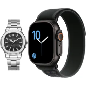 ساعت هوشمند 2.02 اینچی ویکتوری مدل HX11 ULTRA MAX با بند پارچه ای به همراه ساعت مچی