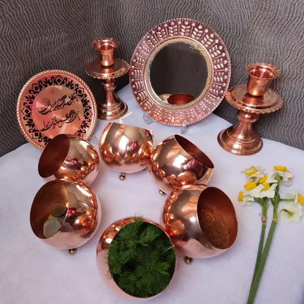 ست 10 تکه هفت سین مسی کد ZH223.11