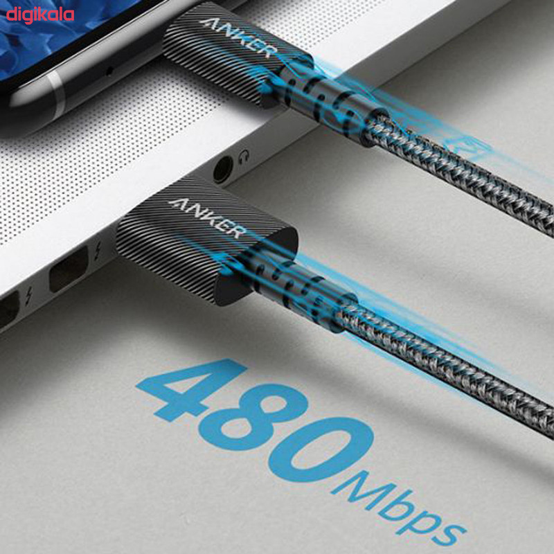 کابل تبدیل USB به USB-C انکر مدل A8023 Powerline Select Plus طول 1.8 متر