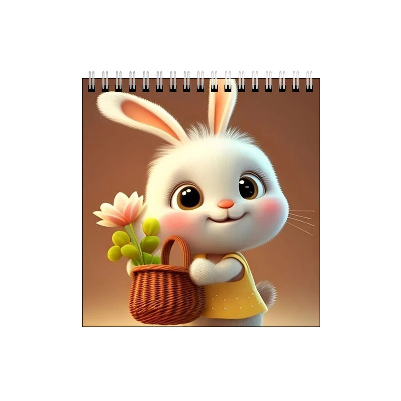 دفتر طراحی طرح خرگوش و گلدان گل کد 7095576