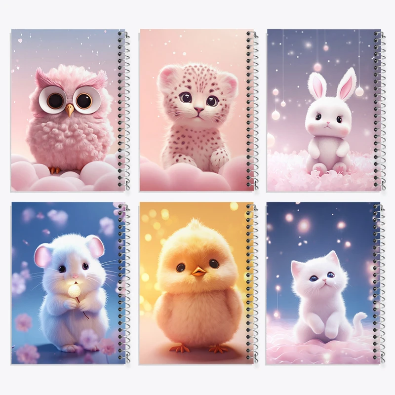 دفتر نقاشی 50 برگ خندالو طرح حیوانات بامزه کد 823 مجموعه 6 عددی