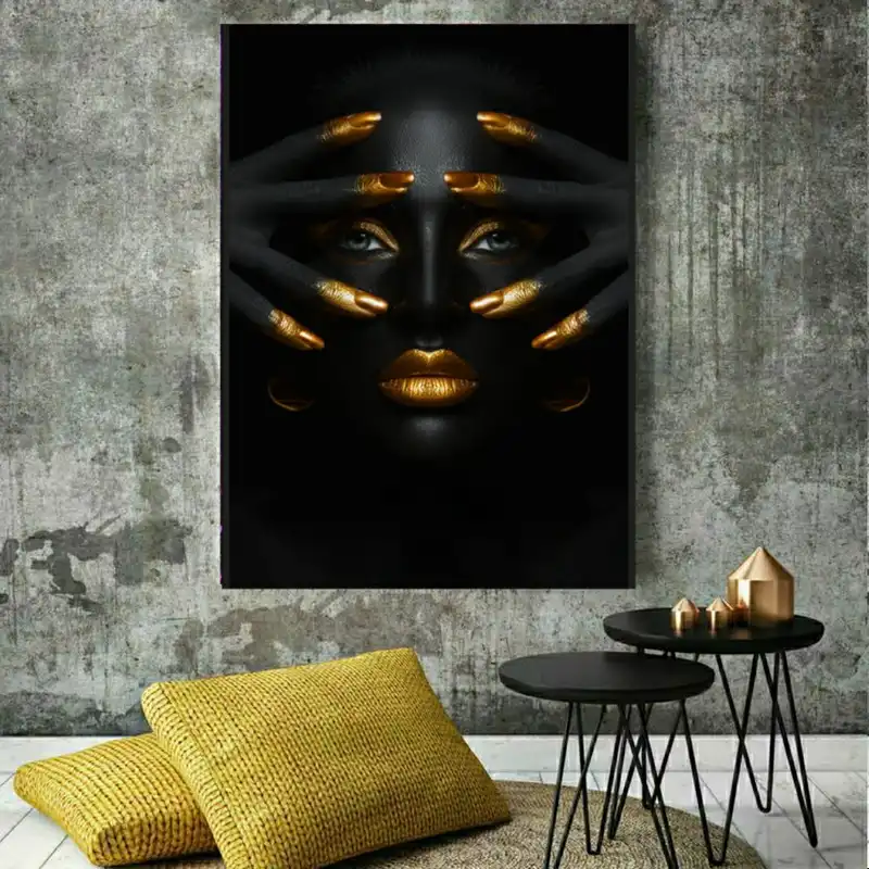 تابلو بوم طرح آرایشگاه زنانه مدل چهره سیاه پوست مدل SDB8308