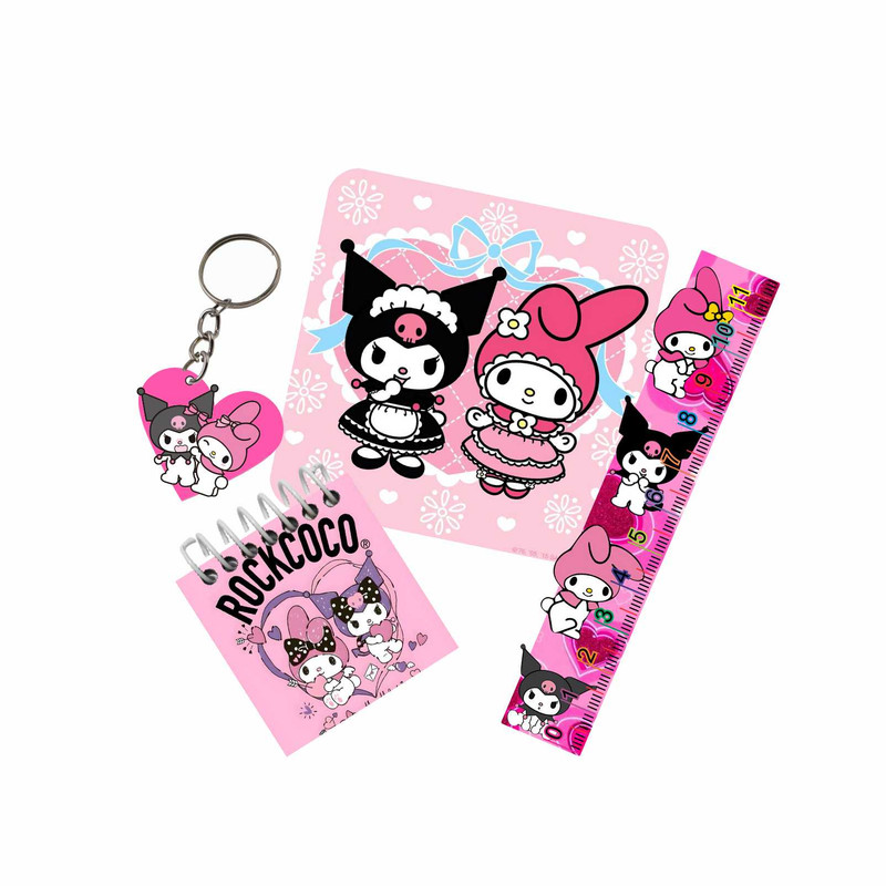 بسته لوازم تحریر مدل کرومی و ملودی کد new3 مجموعه 4 عددی