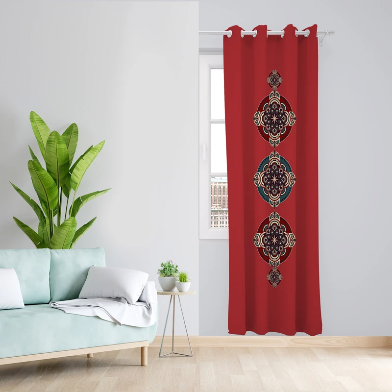 پرده طرح ترنج مدل مخمل پانچی کد 1802 z سایز 140x200 سانتی متر