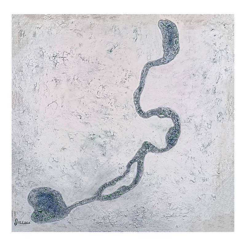 تابلو نقاشی رنگ روغن سبک انتزاعی طرح زنده رود