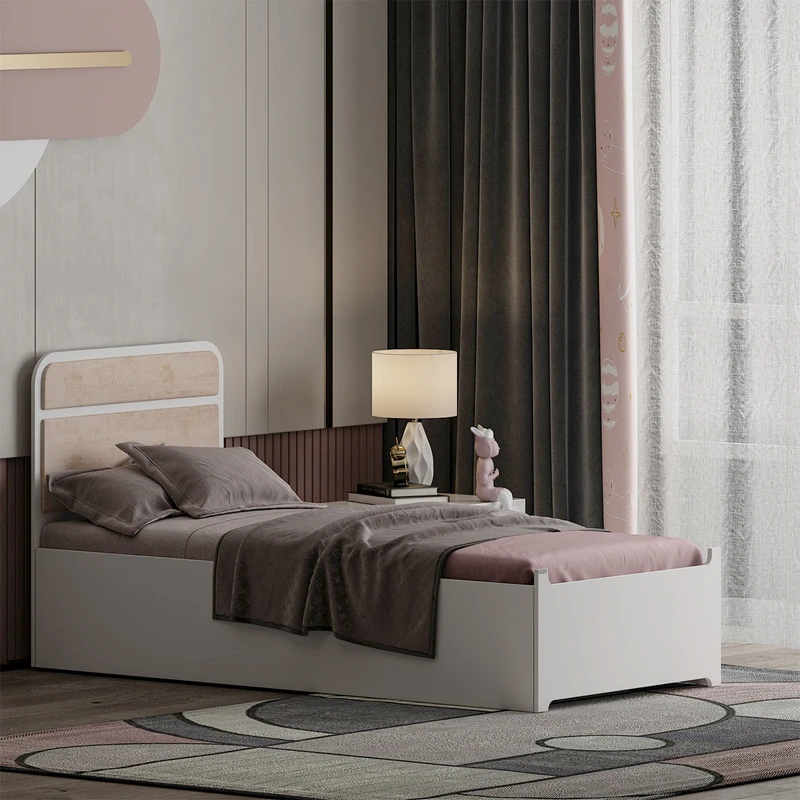 تخت خواب ملامینه یک نفره اعیان مدل FH952 سایز 90x200 سانتی متر