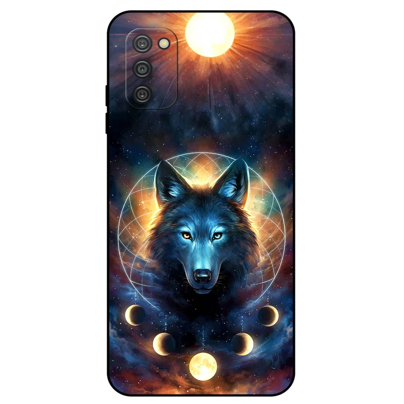 کاور مگافون طرح گرگ و ماه مدل 8006 مناسب برای گوشی موبایل سامسونگ Galaxy A03S  