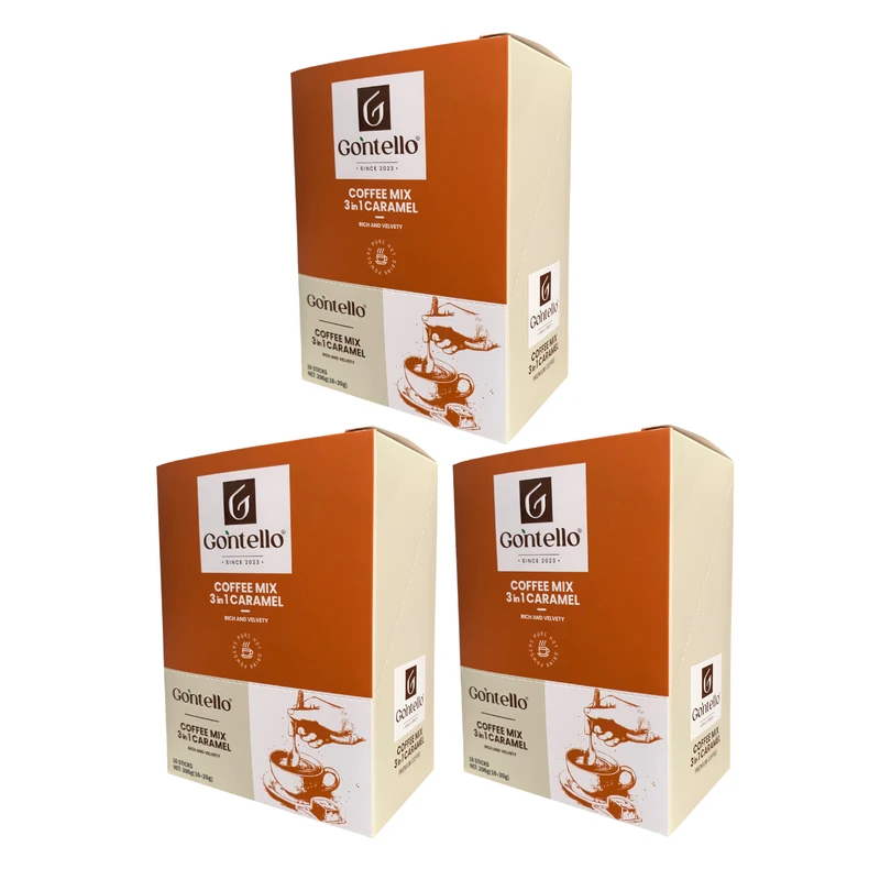 کافی میکس 3 در 1 کاراملی گونتلو - 600 گرم بسته 3 عددی