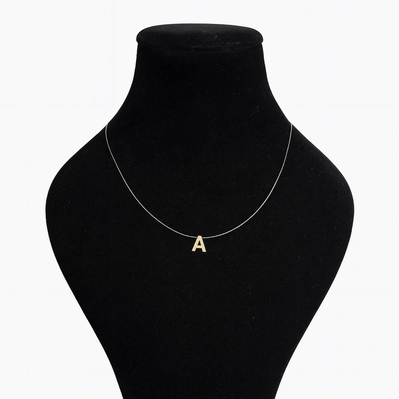 گردنبند زنانه مدل حرف A با بند نامرئی