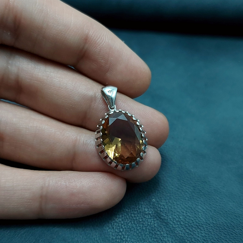 آویز گردنبند نقره زنانه مدل الکساندریت کد VM6874